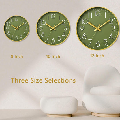 DAXSMY Wall Clock - 8 Inch Silent Non-Ticking Modern 3D Wall Clocks Battery Operated - Decorative Clock for Kitchen, Home Office, Bathroom, Bedroom(Rose Gold)