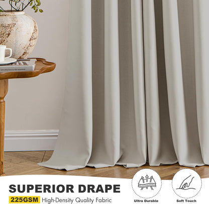 MIULEE Blackout Curtains for Bedroom Living Room 2 Panels, Thermal Insulated Room Darkening Drapes Grommet Noise Reducing Light Blocking Window Treatments 63 Inches Long 40x63 Inch Black - Colors B