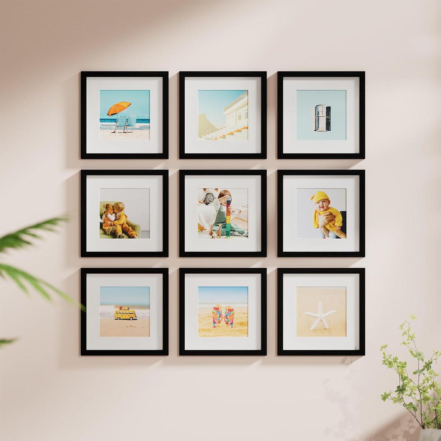 Vittanly 11x14 Picture Frame, Display Pictures 8x10 with Mat or 11x14 without Mat, Photo Frame for Wall Mounting, Black, 1 Pack - Colors A