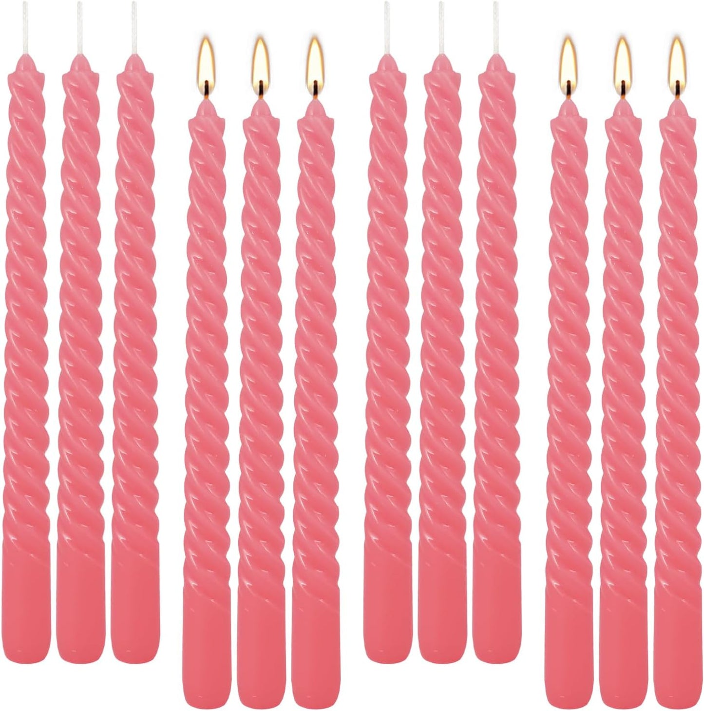 30-Pack 10-Color Taper Candles - 10 Inch Dripless & 10-Hour Burn｜Wedding/Birthday/Home Decor with Premium Wax