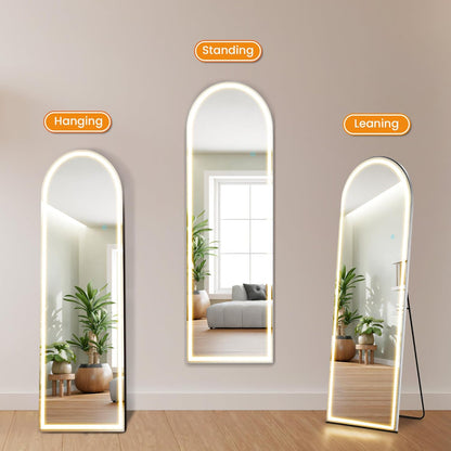 Mirror Full Length, Upgraded 16"x59" Body Wall Mirrors with Shatter-Proof Glass, Floor Standing, Hanging or Leaning, Tall Mirror with Stand Aluminum Alloy Frame for Bedroom Cloakroom