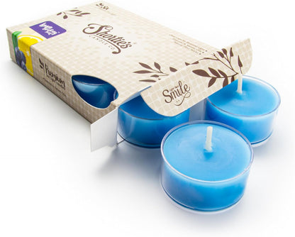 Shortie's Candle Company Coconut Cove Premium Tealight Candles - 6 White Highly Scented Tea Lights - Beautiful Candlelight - Made in the USA - Fruit & Berry Collection