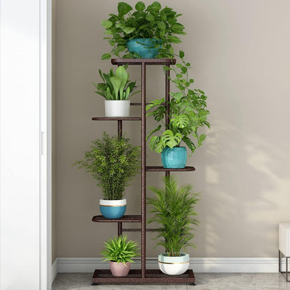 LINZINAR Plant Stand Indoor Outdoor Corner 4 Tier Metal Plant Shelf Patio Plant Rack for Garden Corner Balcony Living Room