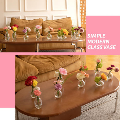 Bud Vases Set of 12, Clear Glass Bud Vase in Bulk, Small Vases for Centerpiece Mini Modern Flower Vase Transparent, Wedding Party Table Home Decor