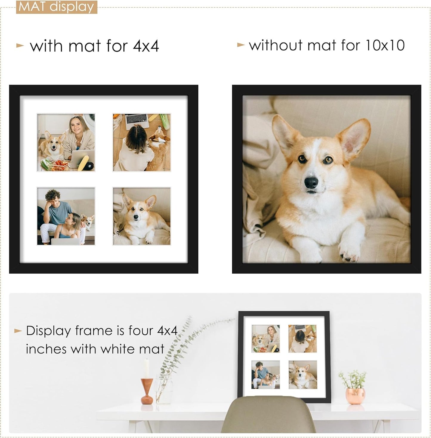 DUENPY 14x26 Collage Picture Frame 4x6 Collage Picture Frame Displays Twelve 4x6 inch Photos Available Horizontal Wall Mounting Display and Vertical Black - Colors A