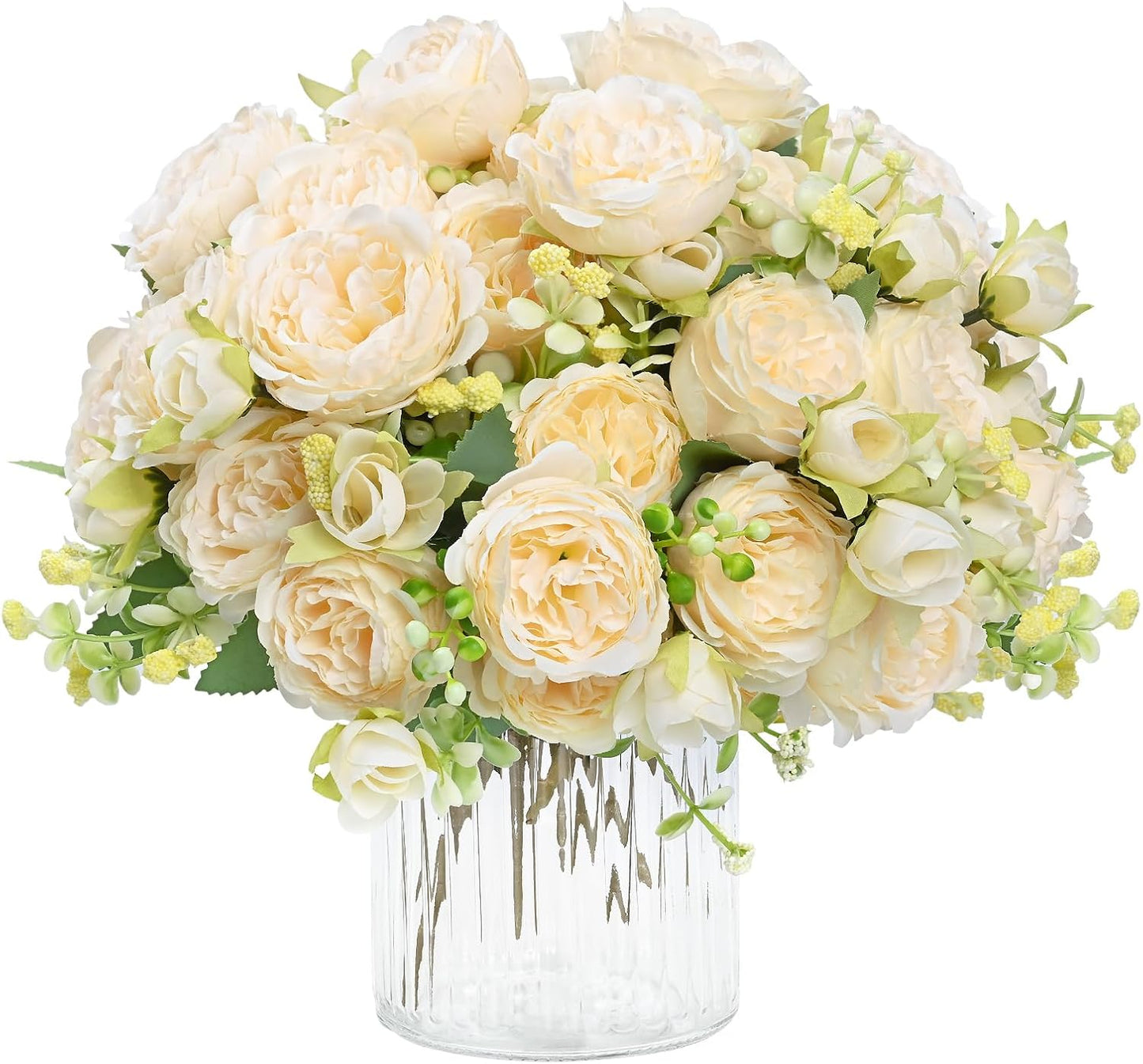 MARTINE MALL 2 Packs Peonies Artificial Flowers, Light Pink Artificial Peonies, Silk Peonies Flowers Fake Peonies Artificial Flowers Peonies Bouquet for Centerpiece Table Wedding Party Home Decor