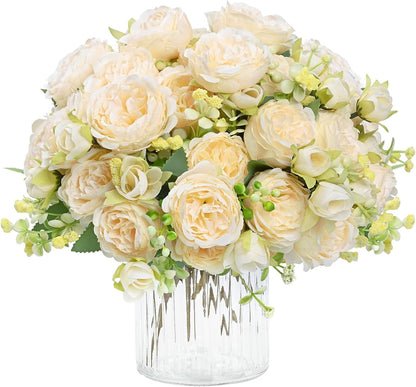 MARTINE MALL 2 Packs Peonies Artificial Flowers, Light Pink Artificial Peonies, Silk Peonies Flowers Fake Peonies Artificial Flowers Peonies Bouquet for Centerpiece Table Wedding Party Home Decor