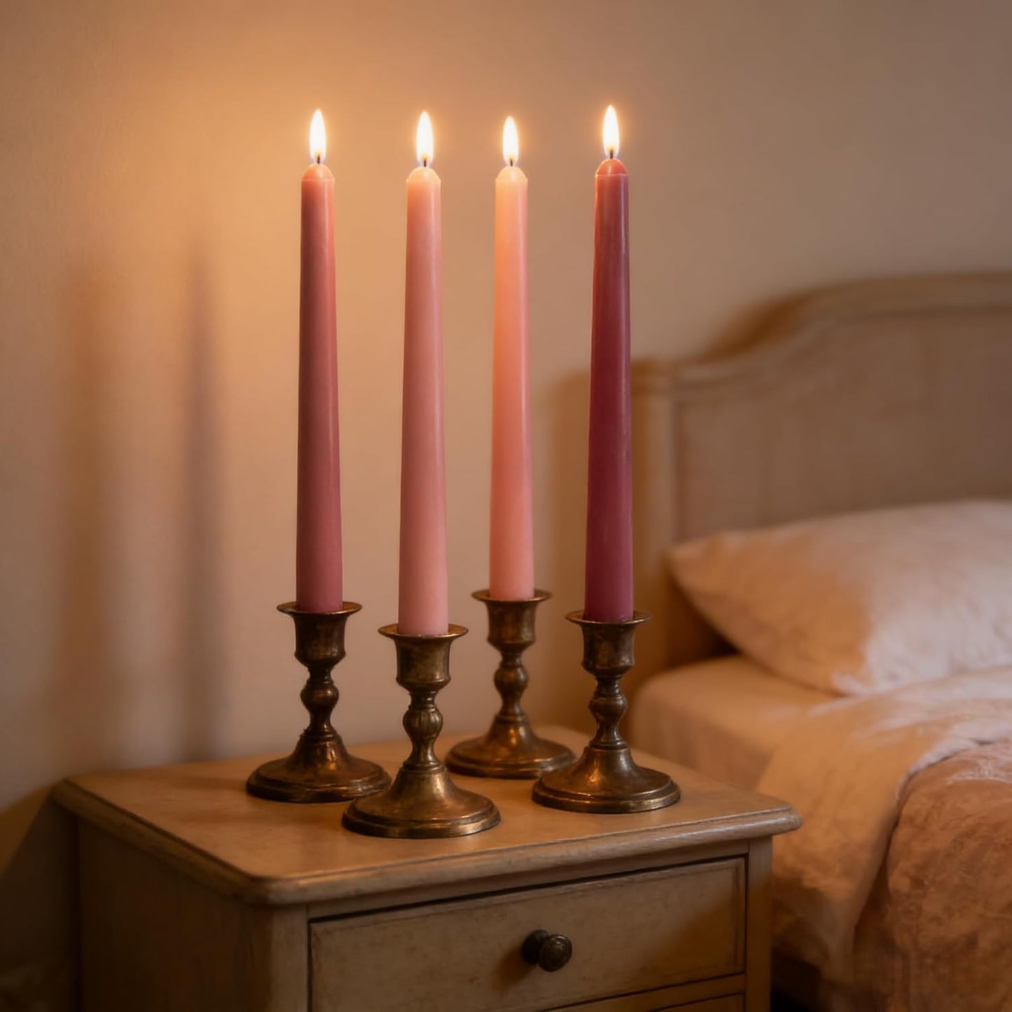 12-Pack Earth Tone Taper Candles, 10 Inch Unscented Dripless Candlesticks, Long-Lasting Burn Time of 7-8 Hours, Perfect for Fall Harvest Halloween Thanksgiving Dinners Parties and Home Décor