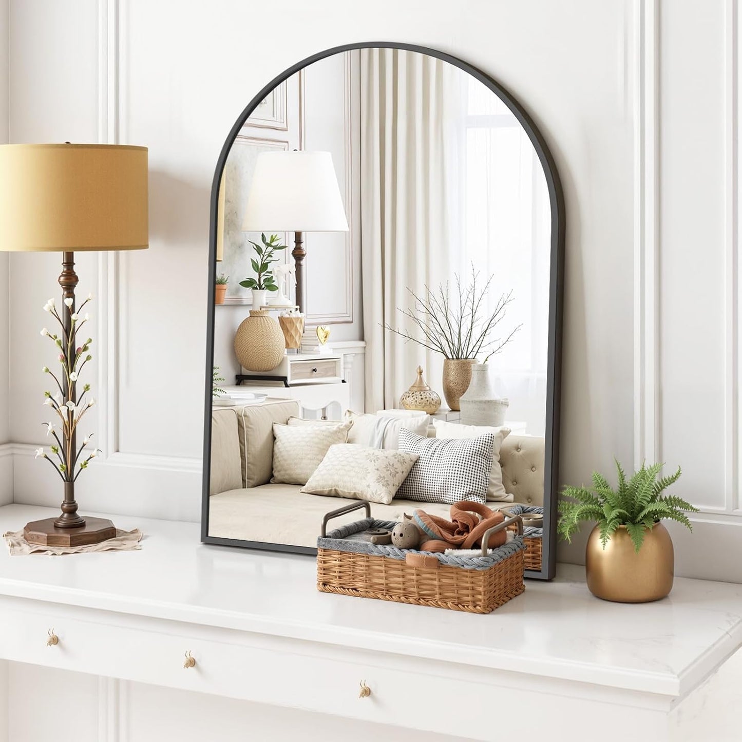Round Wall Mirror 30 Inch Gold Vanity Mirror with Metal Frame, Modern Circle for Bathroom, Entryway, Bedroom, Living Room, Wall Mounted Decorative Mirrors