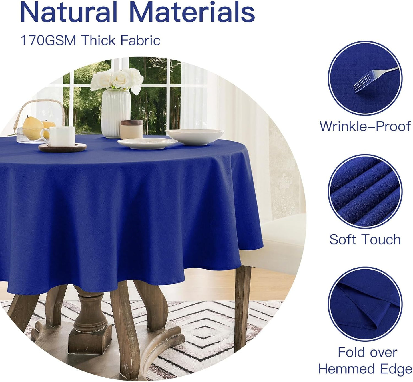 Veblandy Rectangle Tablecloth Waterproof Linen Textured Table Cloth Stain and Wrinkle Resistant Washable, Decorative Fabric Table Cover for Dining, Party and Camping (Sage Green, 52 * 70)