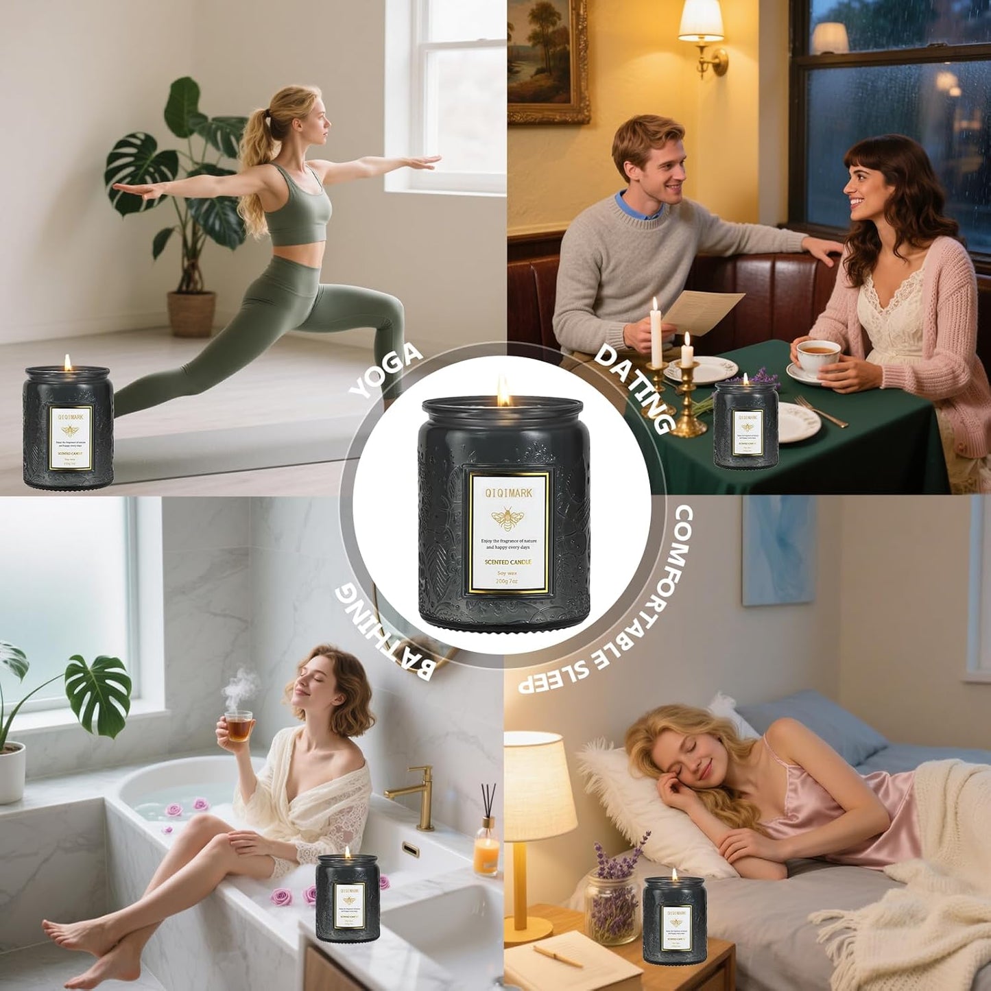 Mother’s Day Candles Gift Set for Mom, Natural Soy Wax Scented Jar Candles 6-Pack, Aromatherapy Candles for Home, 42oz 300 Hours Long Lasting, Gifts for Women