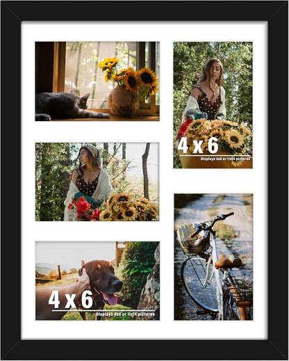 DUENPY 14x26 Collage Picture Frame 4x6 Collage Picture Frame Displays Twelve 4x6 inch Photos Available Horizontal Wall Mounting Display and Vertical Black - Colors A