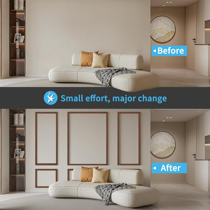 Art3d Pre-Cut Wall Molding Set of 6 pcs, Ready-to-Assemble Wainscoting Panels for Interior Wall Décor Living Room Bedroom Accent Wall - Installed with Glue, 3 Top 3 Bottom