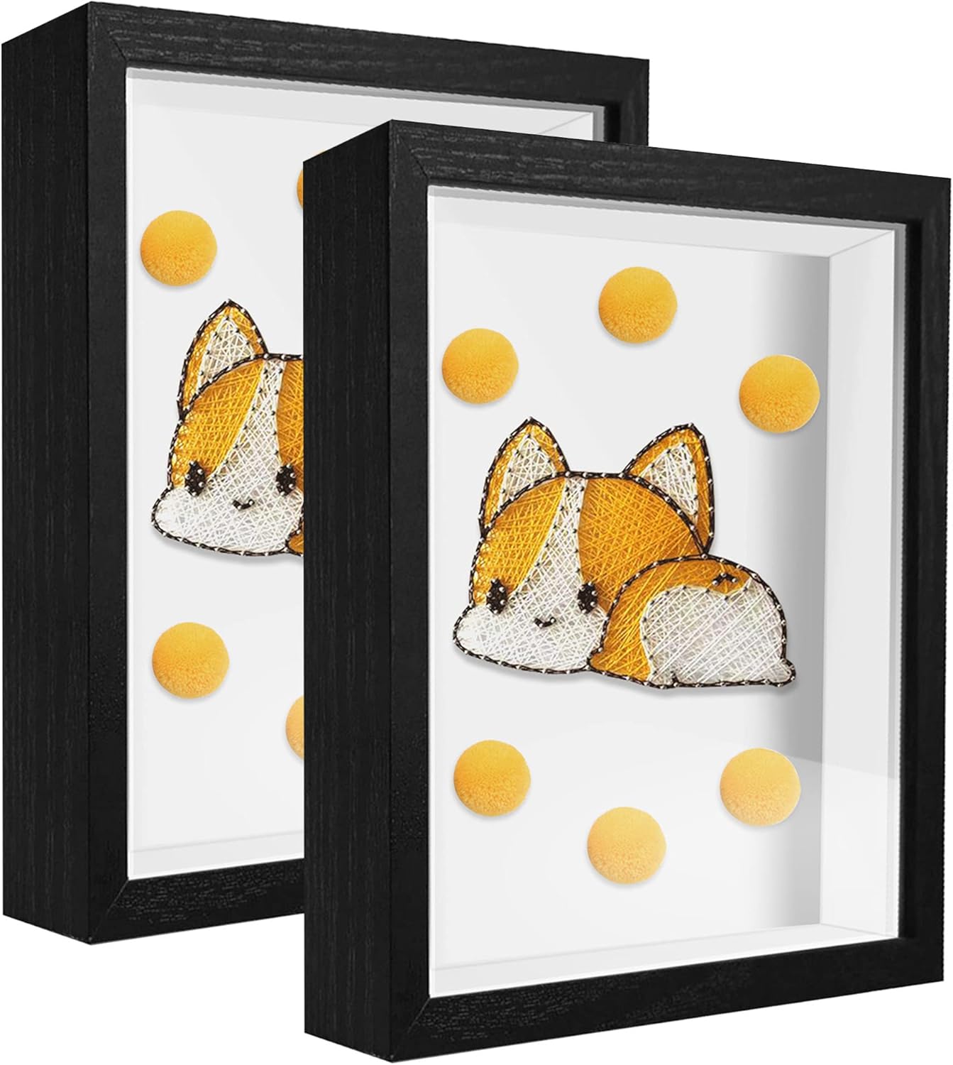 8x8 Shadow Box Frame Display Case with Letter Stickers, 3D Picture Frame, Display Case Box for Memorabilia, Baby Items, Wedding Memories, Crafts, Tickets and Photos (White, 8x8)