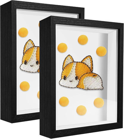 8x8 Shadow Box Frame Display Case with Letter Stickers, 3D Picture Frame, Display Case Box for Memorabilia, Baby Items, Wedding Memories, Crafts, Tickets and Photos (White, 8x8)