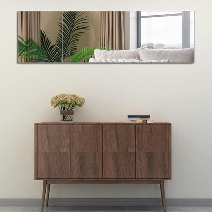 Ruomeng Home Gym Mirrors 12 Inch x 12Pcs Wall Mounted Mirror Glass Frameless Full Length Mirror Tiles for Home Gym, Bedroom, Door & Bathroom