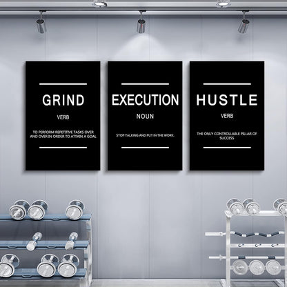 Inspirational Canvas Painting Wall Art -EPHANY ART,Mindset Quotes Prints, Success Framed Entrepreneur Poster Positive Quotes Wall Poster for Home Office Workplace (M-3pcs,12x16inchx3pcs)