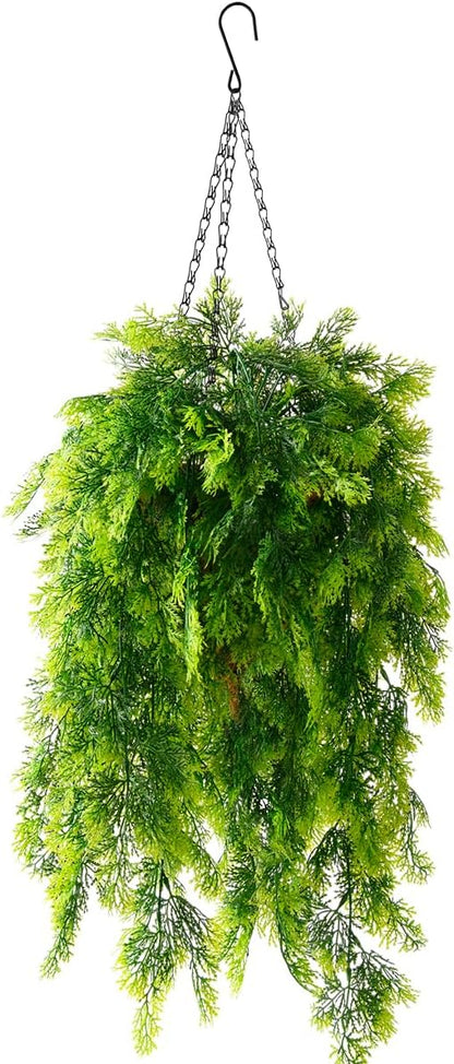 ZFProcess Artificial Faux Hanging Plants Basket for Spring Summer Outdoor Decoration, Fake Eucalyptus Plant UV Resistant Look Real for Outside Porch Home Patio Balcony Yard(Eucalyptus)
