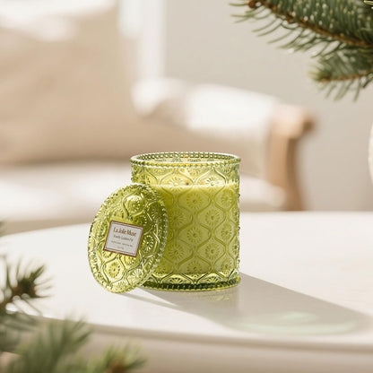 LA JOLIE MUSE Santal Rose Scented Candle – Saffron, Rose & Leather | 6 oz Natural Soy Wax | 40 Hours Clean Burn | Self Care Gifts for Women | Elegant Home Decor