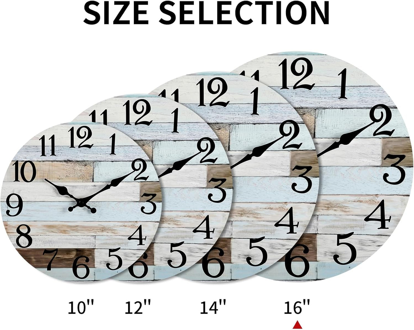 KECYET Wall Clock Battery Operated 8 Inch Silent Non Ticking Coastal Design Country Rustic Retro Decorative for Bathroom Kitchen Living Room Bedroom