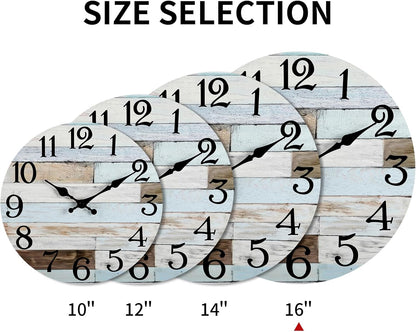 KECYET Wall Clock Battery Operated 8 Inch Silent Non Ticking Coastal Design Country Rustic Retro Decorative for Bathroom Kitchen Living Room Bedroom