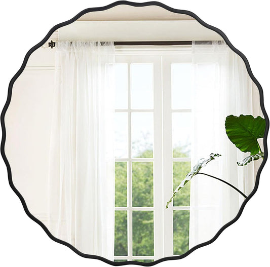 White Round Mirror 30 Inch, Circle Wall Mirrors for Bathroom, Bedroom Living Room or Entryway