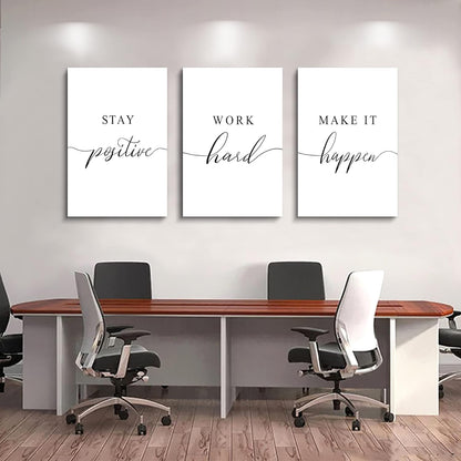 Inspirational Canvas Painting Wall Art -EPHANY ART,Mindset Quotes Prints, Success Framed Entrepreneur Poster Positive Quotes Wall Poster for Home Office Workplace (M-3pcs,12x16inchx3pcs)