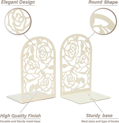 CNK Premium BookEnds - Heavy Duty Metal Book Stoppers for Home Office, Decorative Book Shelf Holders (Hummingbird Black)