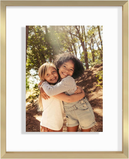 Americanflat Aluminum 11x14 Floating Picture Frame with Shatter-Resistant Glass - Use as 8x10 Picture Frame or Display 11x14 Photo - Signature Float Collection - Photo Frames for Wall Display - Black