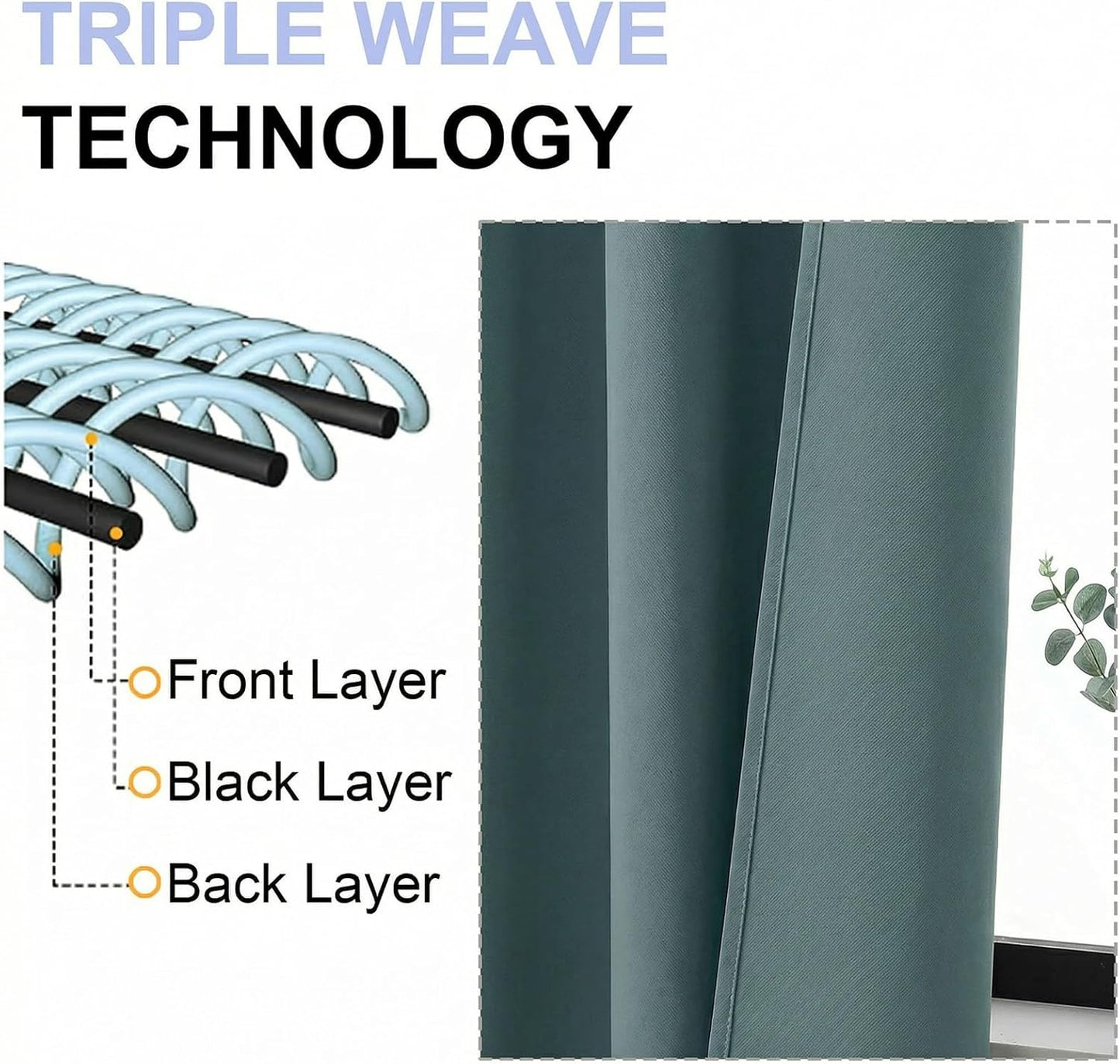 Simplebrand Ava Sage Green Blackout Curtains for Bedroom 63 Inch Length 2 Panels Set, Solid Thermal Insulated Energy Saving Rod Pocket Window Treatment Curtains Blackout Drapes, W40 x L63 Inch, Sage - Colors B