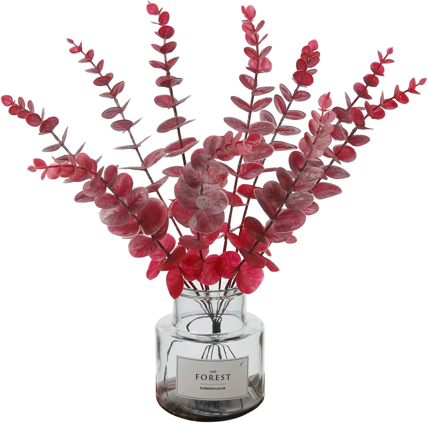 Tinsow 5 Pcs Real Touch Leaf Artificial Eucalyptus Stem Faux Eucalyptuses Wedding Bouquet Centerpiece Home Decor (Green)