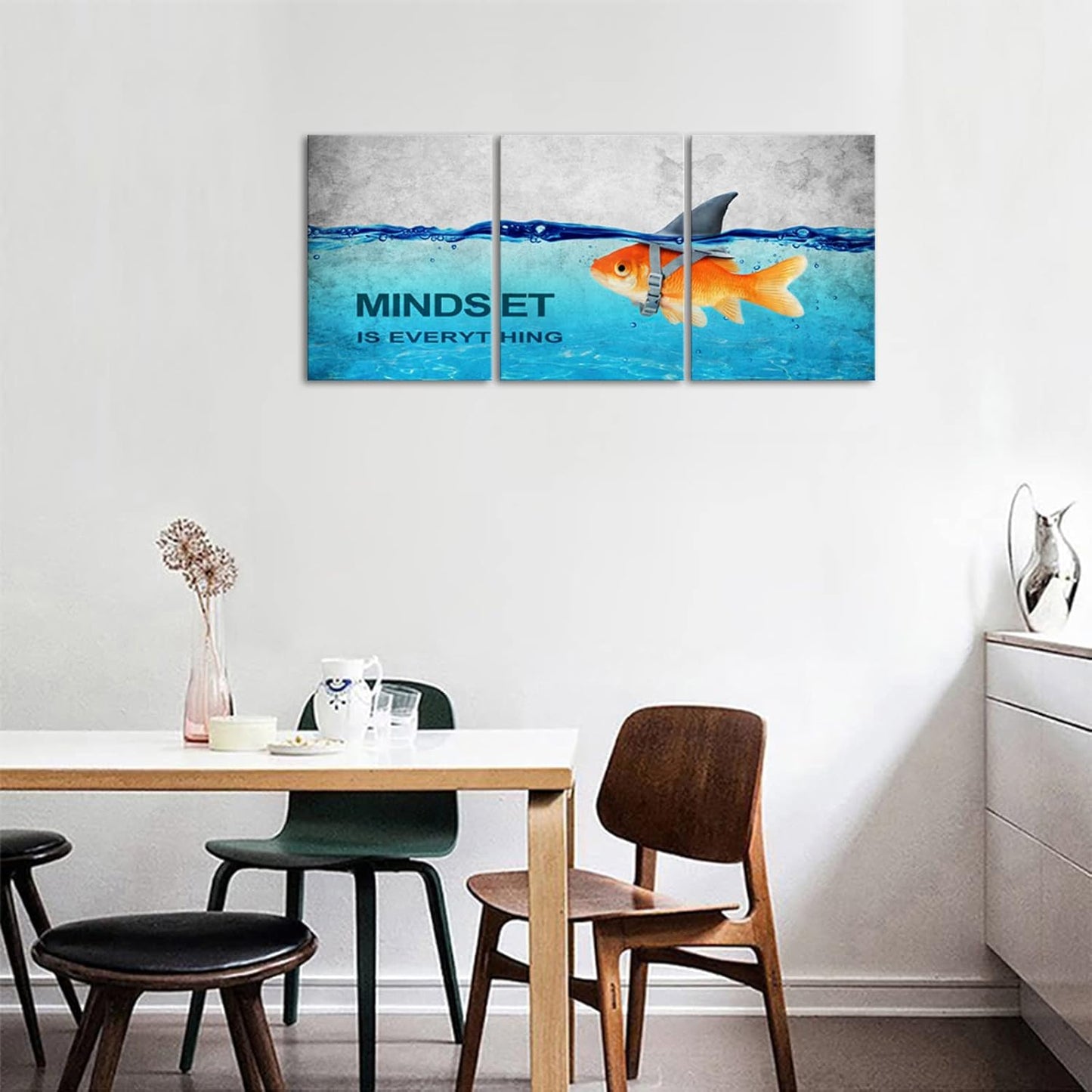 KAWAHONE Canvas Painting Wall Art, Grind Hustle Execution Motivational Wall Art Decoration Posters Prints for Living Room Bedroom, Office Decor, Gallery-Wrapped Canvas Art Set Framed Ready to Hang