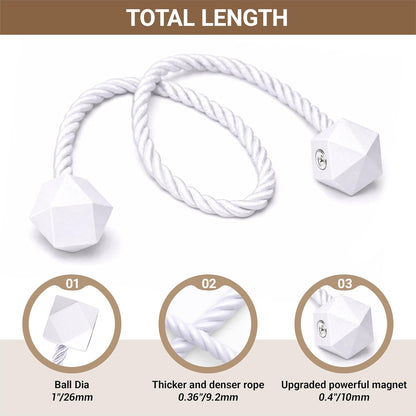 Hion Magnetic Curtain Tiebacks Black 2pcs, Curtain Tiebacks Buckles Holdbacks Holders Hooks Clip for Home Outdoor Bedroom Office Decorative Curtain