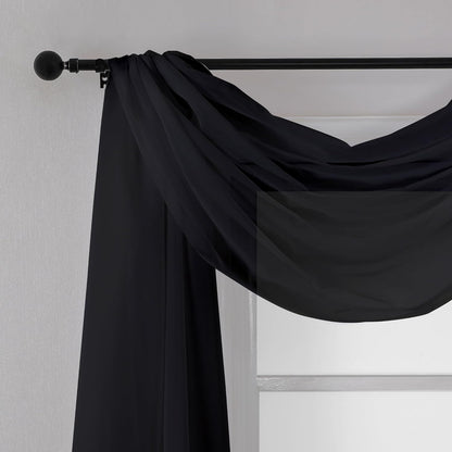 Chyhomenyc Sheer White Valances for Windows 2 Pack, Small Window Curtains for Living Room Bathroom Cafe Laundry Basement, Modern Top Dual Rod Pocket Voile Curtain, 42W x 14L inches, White - Colors B