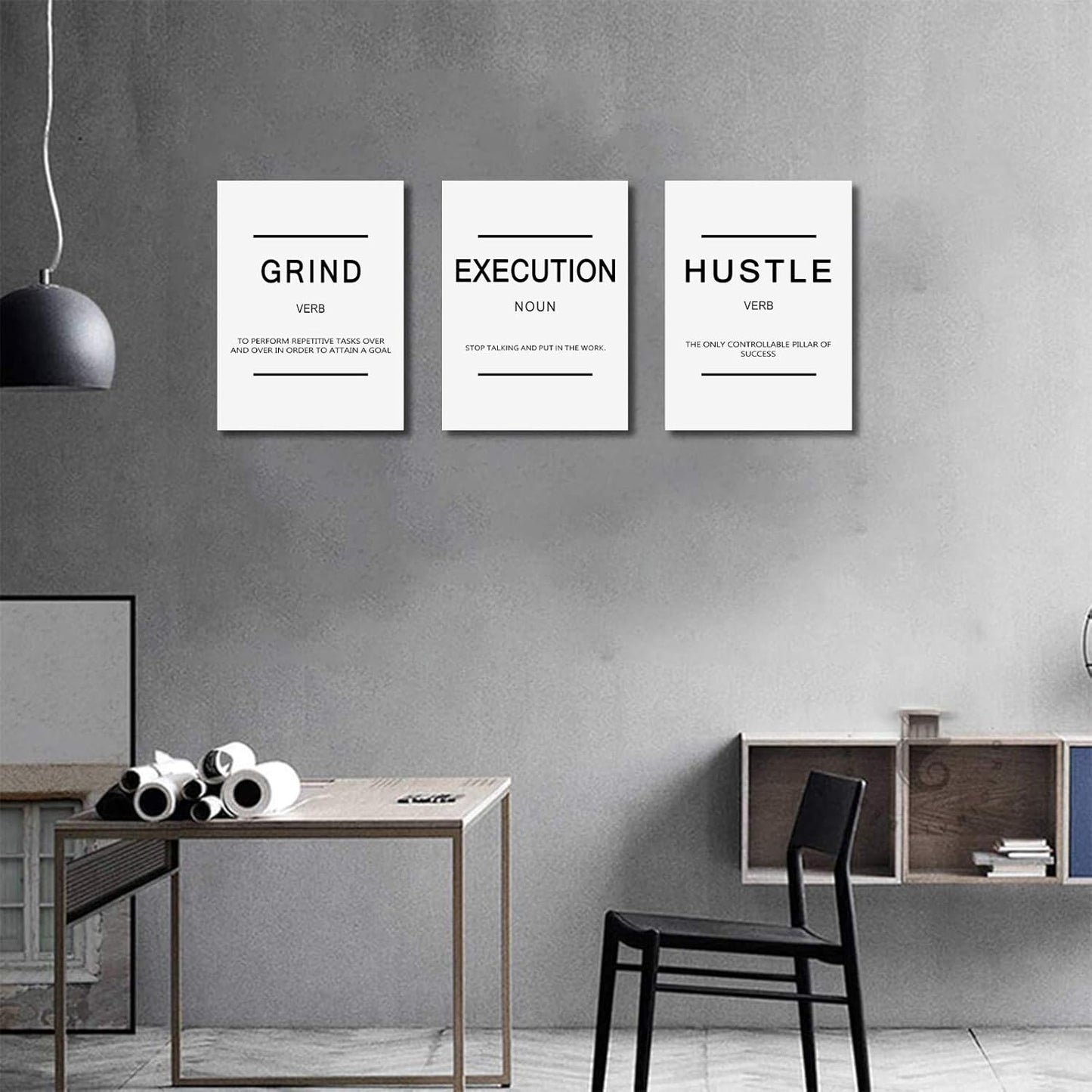 Inspirational Canvas Painting Wall Art -EPHANY ART,Mindset Quotes Prints, Success Framed Entrepreneur Poster Positive Quotes Wall Poster for Home Office Workplace (M-3pcs,12x16inchx3pcs)