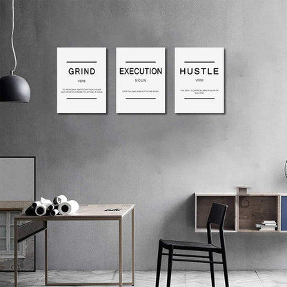 Inspirational Canvas Painting Wall Art -EPHANY ART,Mindset Quotes Prints, Success Framed Entrepreneur Poster Positive Quotes Wall Poster for Home Office Workplace (M-3pcs,12x16inchx3pcs)