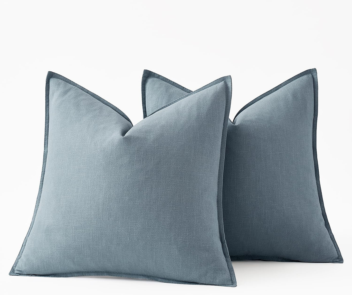 MIULEE Decorative Linen Euro Sham Pillow Covers 26x26 Cream White Boho Farmhouse Neutral Couch Throw Pillows for Bed Pack of 2 Accent Modern Pillowcase Sofa Livingroom Home Decor