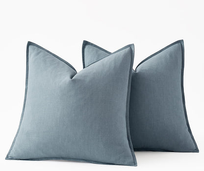 MIULEE Decorative Linen Euro Sham Pillow Covers 26x26 Cream White Boho Farmhouse Neutral Couch Throw Pillows for Bed Pack of 2 Accent Modern Pillowcase Sofa Livingroom Home Decor