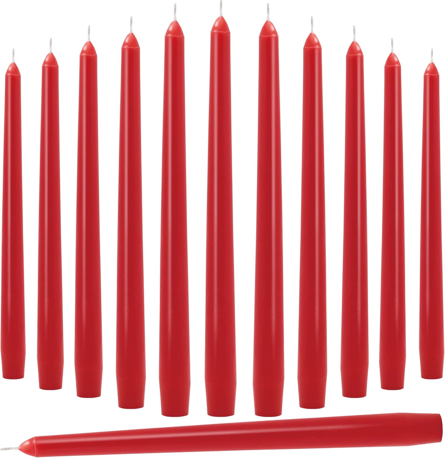 10-Inch Ivory Taper Candles - Dripless Smokeless Tapered Candle Cream Unscented Candlesticks Paraffin Wax Long Slow Burning Tall Candle Sticks for Dinner Business Wedding Restaurants 12 Pack