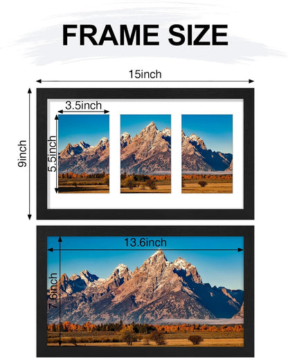 Vittanly 11x14 Collage Picture Frame, Displays 5Pcs 4x6 Pictures with Mat or 1Pcs 11x14 without Mat for Wall Mounting, Picture Frames Collage Wall Decor in Black, 1 Pack