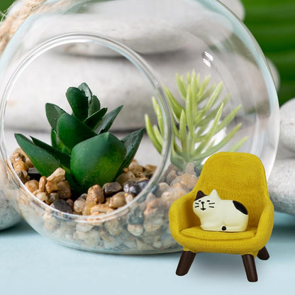 Mevodeata Cute Mini Frog Figurine with Small Sofa Resin Figure for Office Home Decor for Frog Lovers (Rocking Chair)