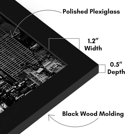 Americanflat 16x20 Picture Frame with Polished Plexiglass - Black Picture Frame - Wide Photo Frames Made of Engineered Wood for Vertical or Horizontal Wall Display - Epic Collection - Black - Colors B