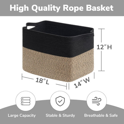 Goodpick Cube Storage Bins - Towel, Book, Cloth, Shoes, Closet Shelf Woven Baskets for Office, Baby Laundry, Toys, 13''x10''x9''