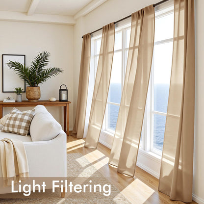 MIULEE White Sheer Curtains 84 Inches Long, 4 Panels Set, Light Filtering Rod Pocket Voile Drapes for Living Room and Bedroom, Airy Soft Fabric Window Treatments, 42 x 84 Inches