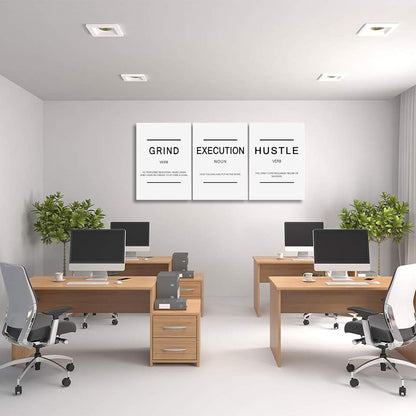 Inspirational Canvas Painting Wall Art -EPHANY ART,Mindset Quotes Prints, Success Framed Entrepreneur Poster Positive Quotes Wall Poster for Home Office Workplace (M-3pcs,12x16inchx3pcs)