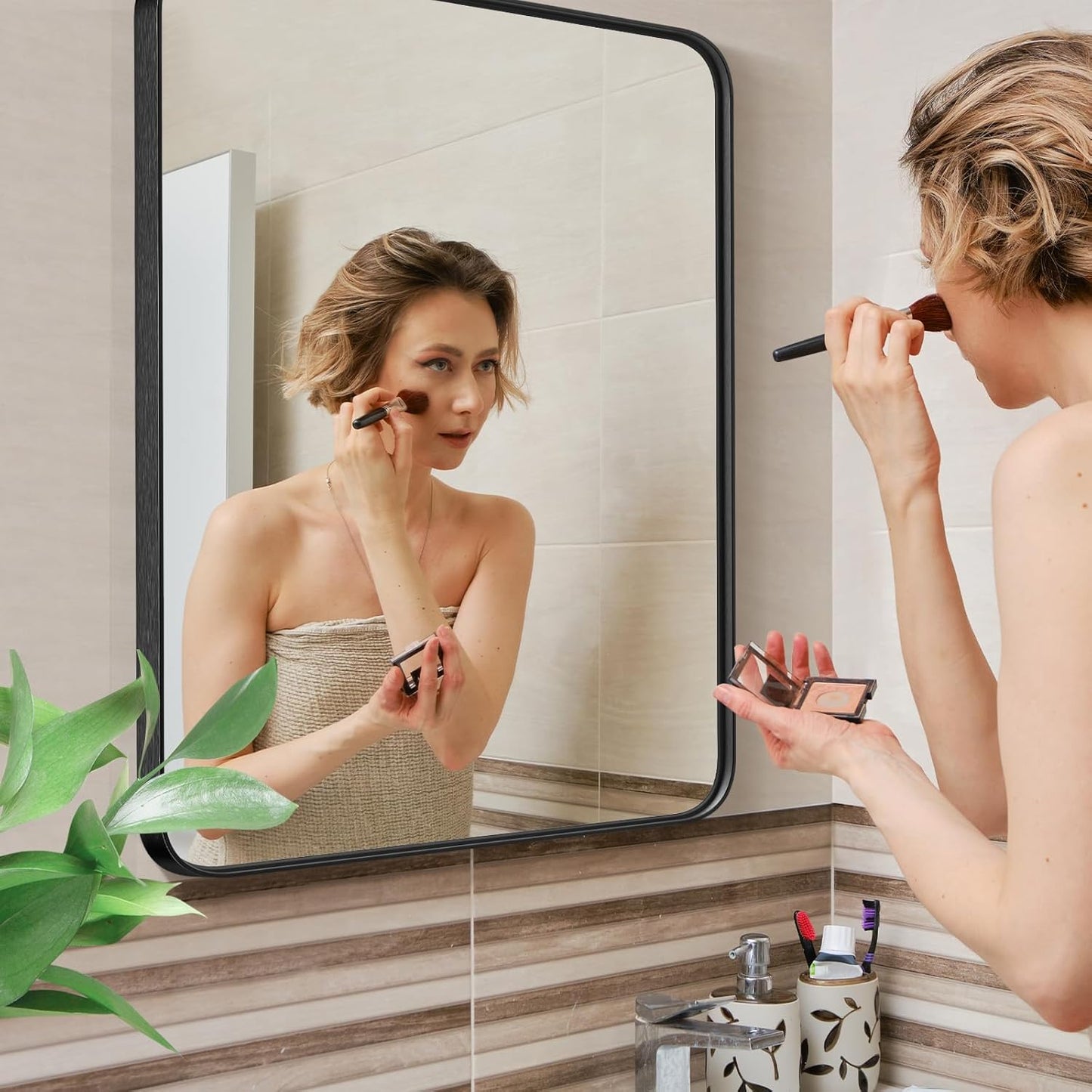 NEWBULIG Gold Round Wall Mirror 36 Inch, Bathroom Mirrors for Over Sink, Wall Decor for Bathroom, Entryway, Bedroom, Vanity