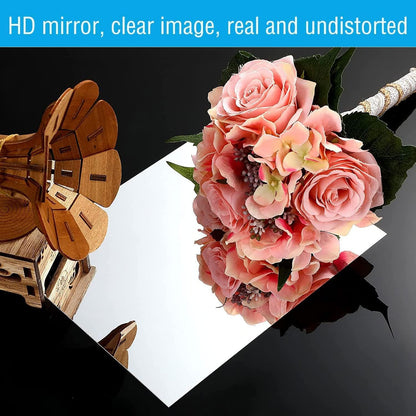12'' Round Wall Mirror Tiles High Clear Reflecticon Self Adhesive Acrylic Mirror Sheets Circle Stickers for Bathroom, Bedroom, Door, Home Decor