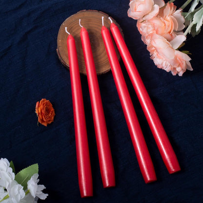 Everymoment Ivory Taper Candles - 4 Pack 10 Inch Candlesticks - Dripless & Smokeless Tapered Candle 8 Hours Unscented Cream Candle Sticks - Perfect for Wedding Holiday Dinner Party Home Decor