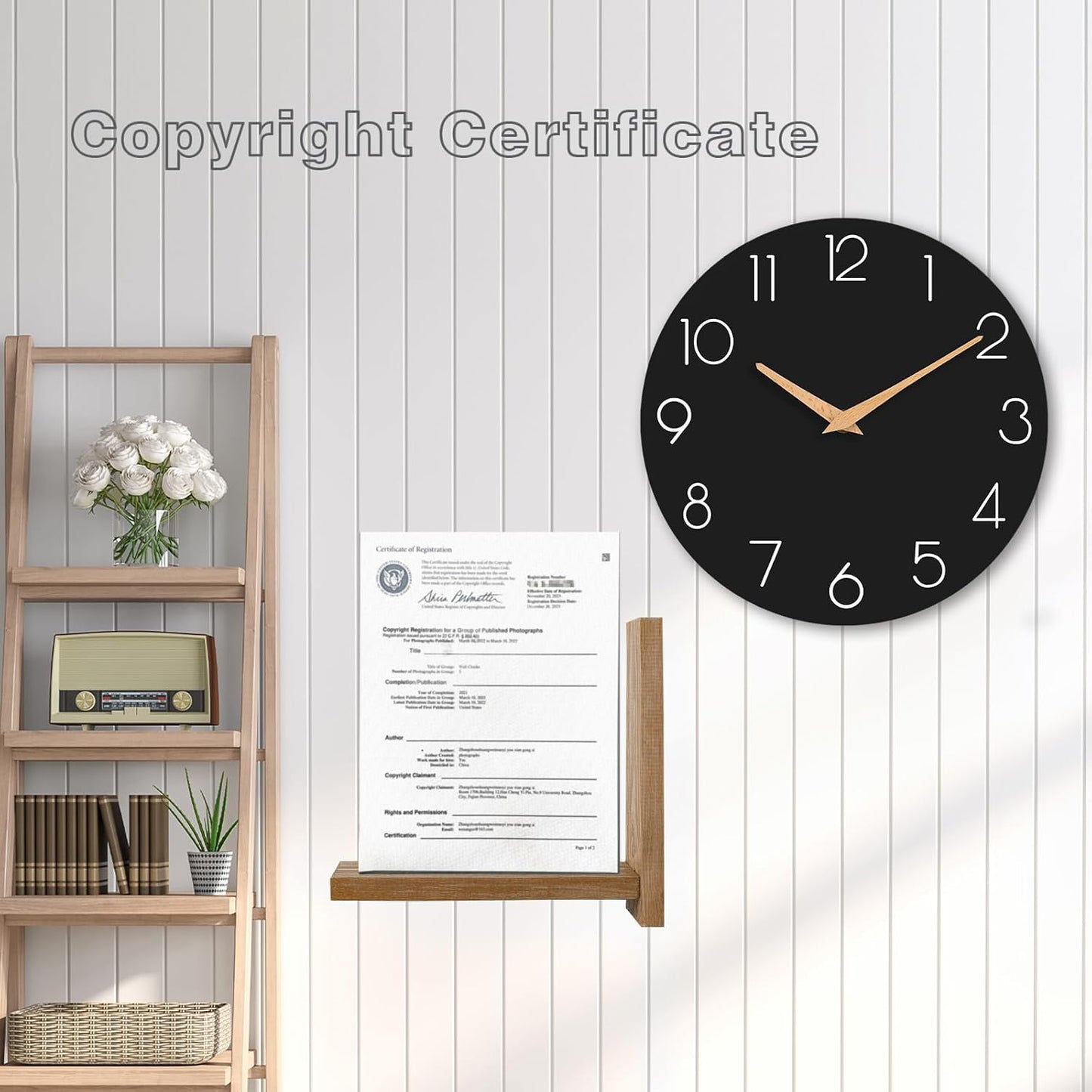 cicininc Wall Clock, Gray Silent Non-Ticking, Decorative Battery Operated Wall Clocks for Bedroom, Kitchen, Home, Office, School, Hotel (8 Inch)