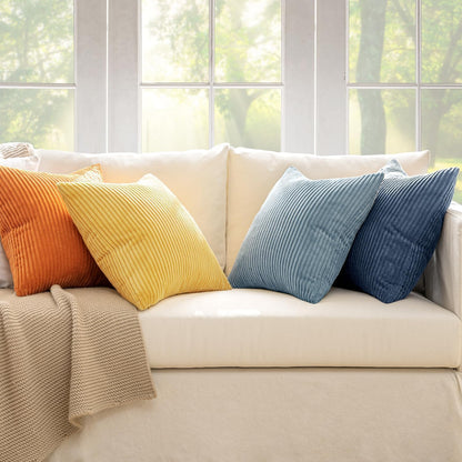 MIULEE Boho Farmhouse Sage Green Throw Pillow Covers 18x18 Inch Set of 4 Mordern Nordic Cushion Covers Soft Corduroy Spring Home Decor for Couch Bed Sofa Living Room Forest Green